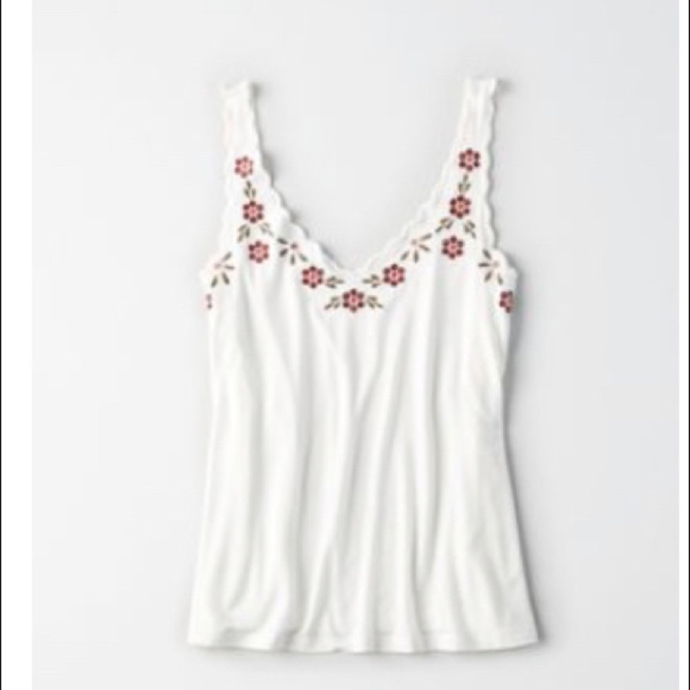 DONATING SOON•AE Soft & sexy tank embroidered top